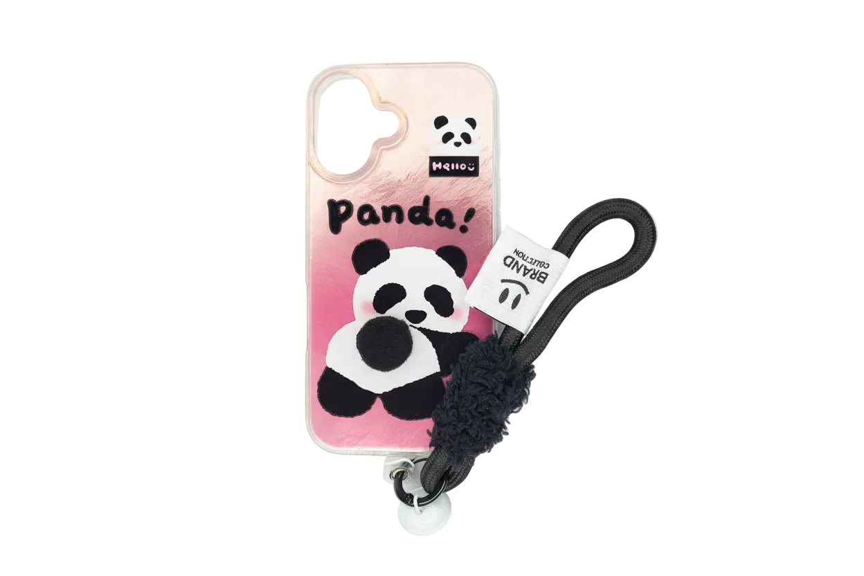 Cute Animal Cartoon Phone IPhone 16 Case with Soft Wrist Strap
