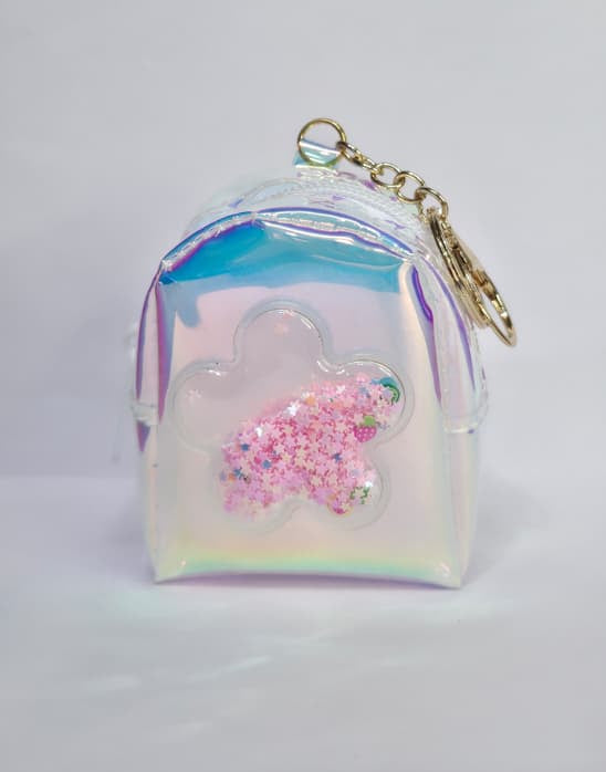 Transparent Mini Zip Pouch with Decorative Detail