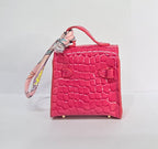 Croc-Texture Luxury Mini Statement Bag