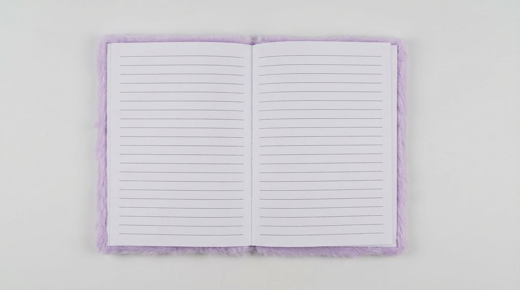 Fluffy Unicorn Notebook – Soft Plush Cover with Ruled Pages
