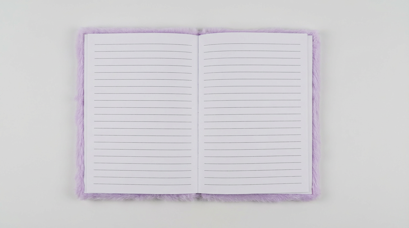 Fluffy Unicorn Notebook – Soft Plush Cover with Ruled Pages