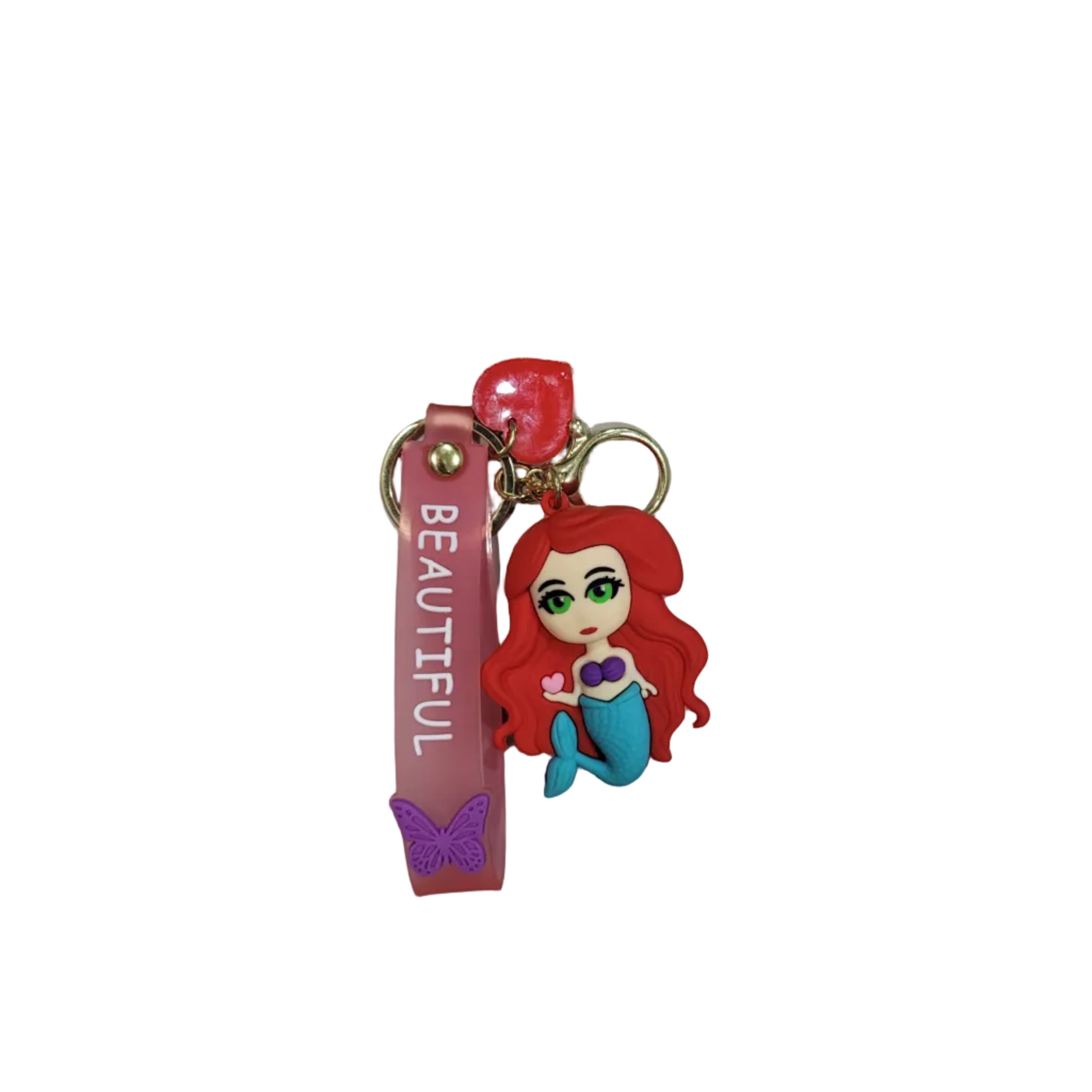 Cute Cartoon Character Keychain with Strap