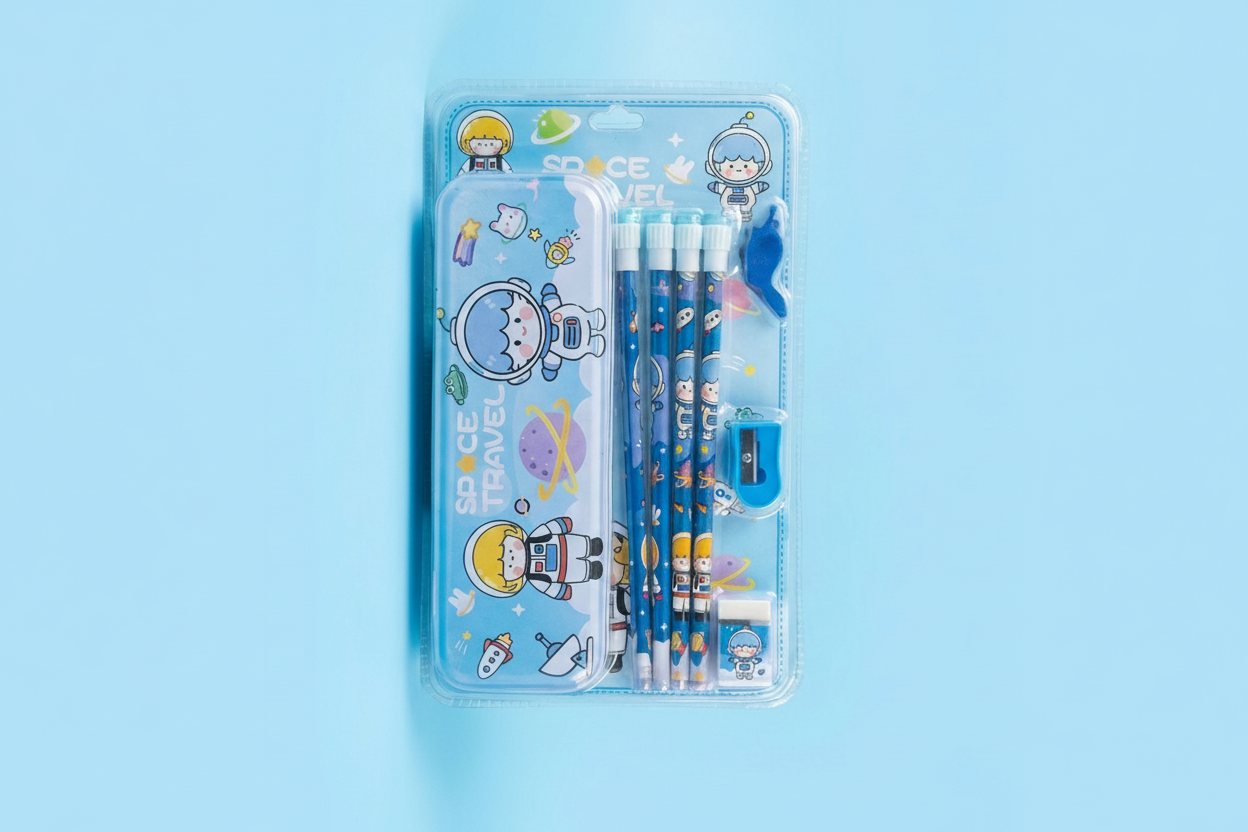 Kids Cute Pencil Box Stationery Set