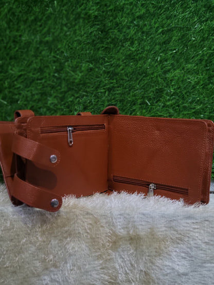Brown Leather Mini Sling Bag
