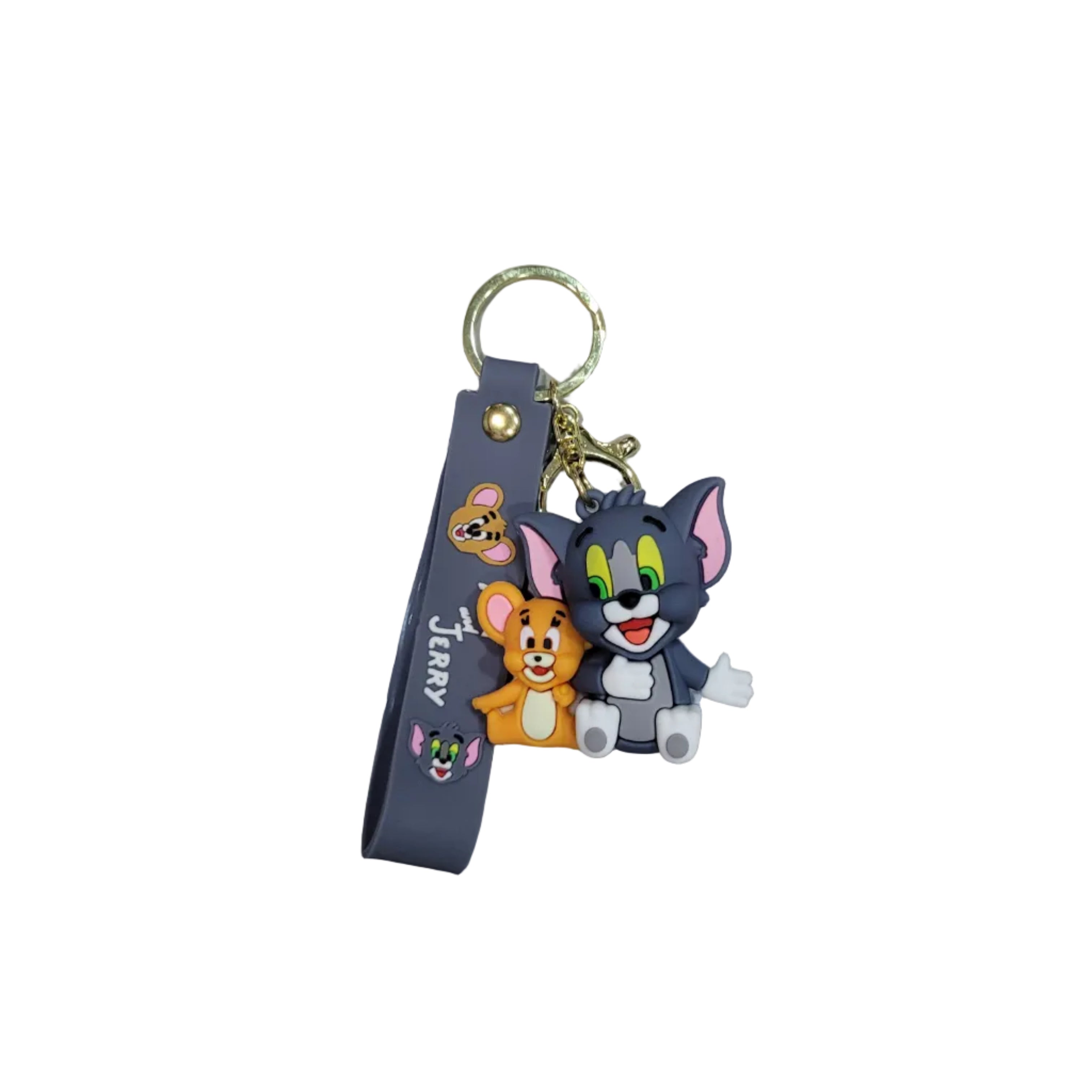 Cute Cartoon Character Keychain with Strap