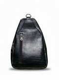 Urban Luxe Textured Leather Crossbody – Black