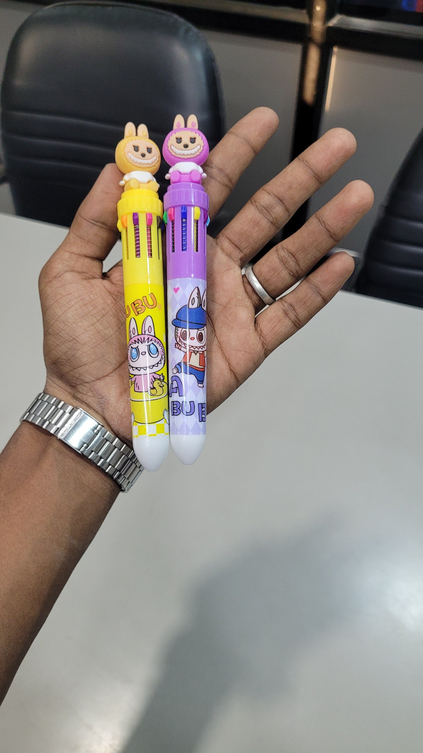 LABUBU 10-Colour Click Pen – Cute Multicolor Pen for Kids