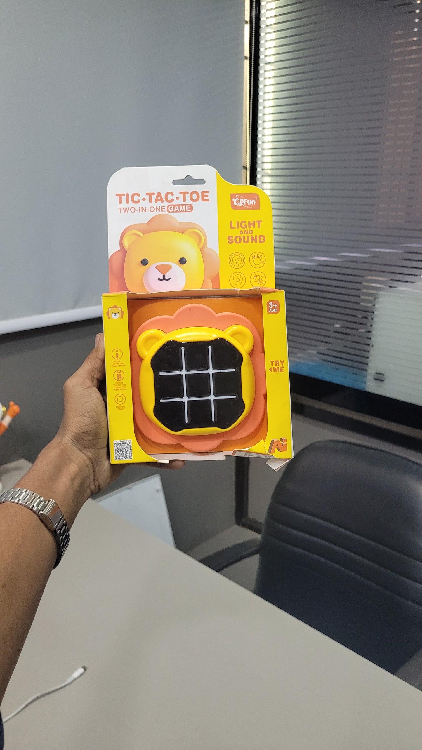 Dino Tic-Tac-Toe Game with Lights & Sound – 2-in-1 Fun Play