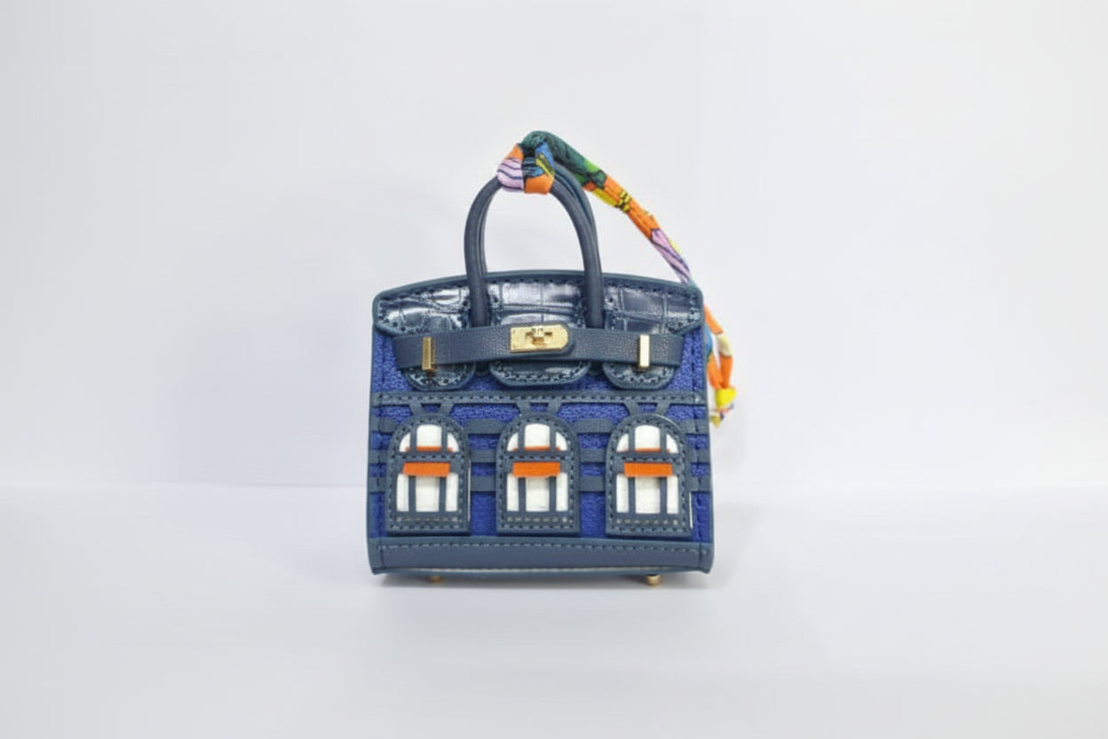 Embroidered Luxury Mini Top-Handle Handbag